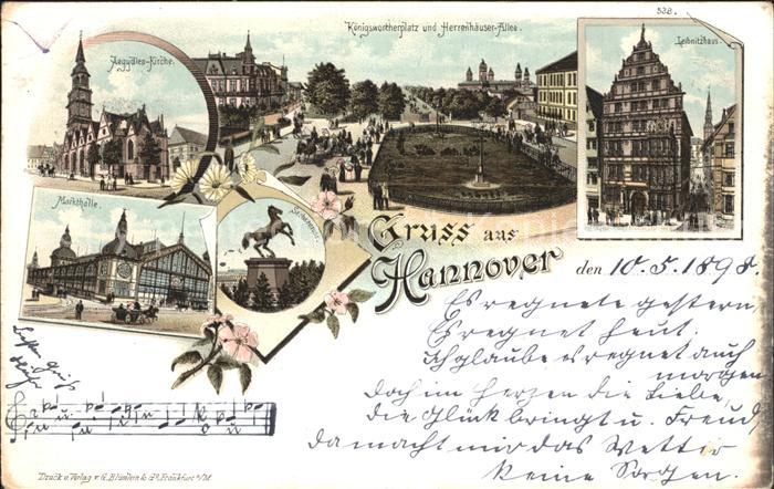 HANNOVER  CITY Aegidienkirche Koenigswortherplatz Herrenhaeuser Allee Leibnizhau