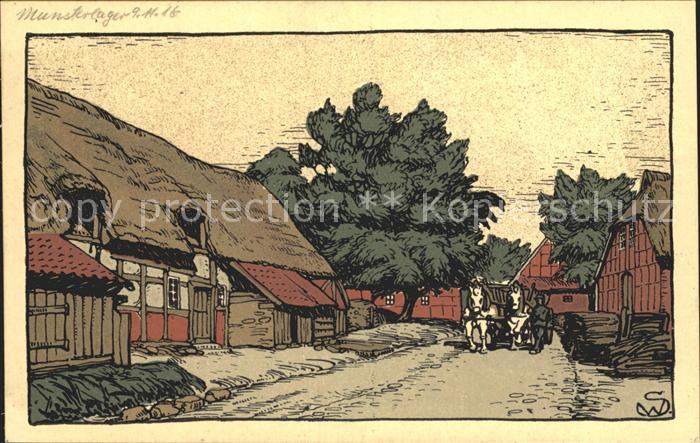 Egestorf Nordheide Dorfstrasse Lueneburger Heide Kuenstler Steinzeichnung