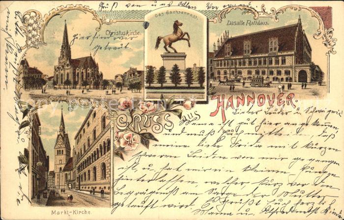 HANNOVER  CITY Christuskirche Sachsenross Rathaus Marktkirche