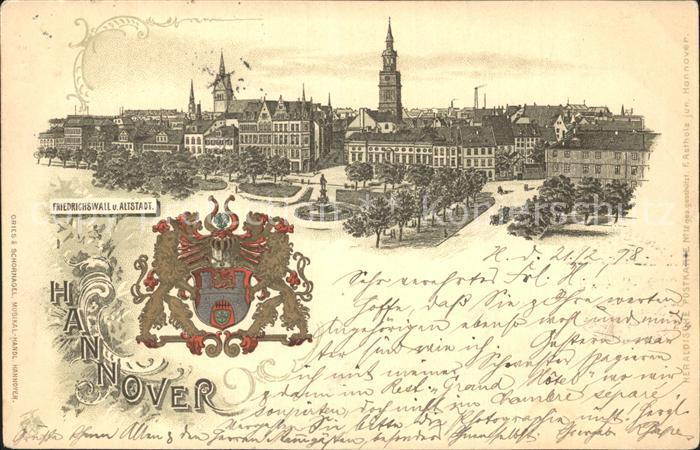 HANNOVER  CITY Friedrichswall und Altstadt Wappen