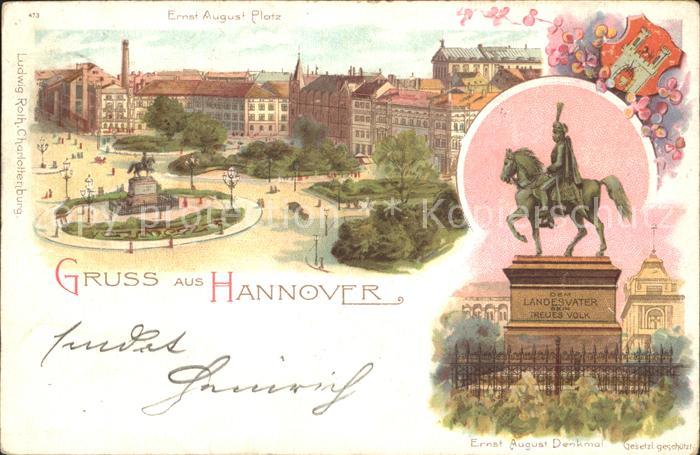 HANNOVER  CITY Ernst August Platz Denkmal Reiterstandbild