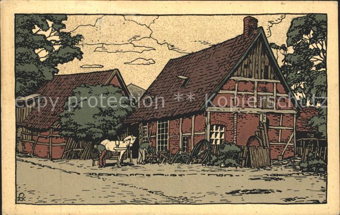 Fallingbostel Alte Schmiede Lueneburger Heide Kuenstler Steinzeichnung