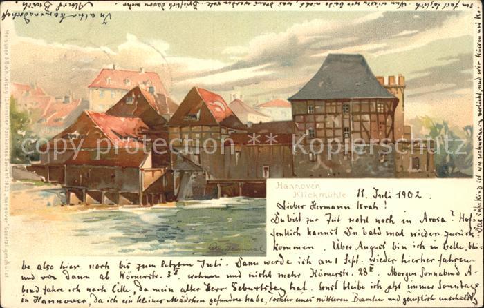 HANNOVER  CITY Klickmuehle Kuenstlerkarte