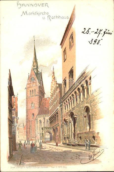 HANNOVER  CITY Marktkirche Rathaus Kuenstlerkarte