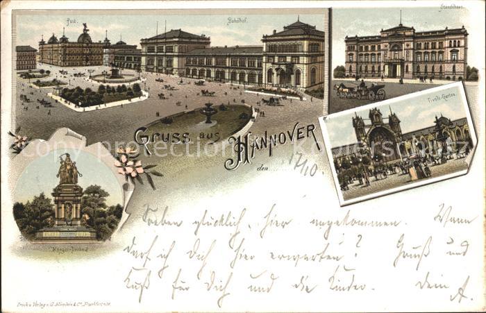 HANNOVER  CITY Ernst August Platz Post Bahnhof Staendehaus Tivoli Garten Krieger