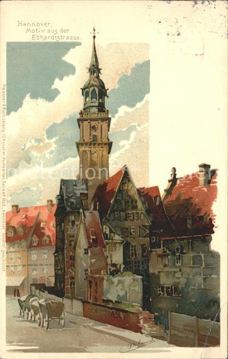 HANNOVER  CITY Motiv aus der Ebhardtstrasse Kuenstlerkarte