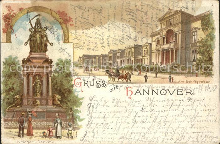 HANNOVER  CITY Kriegerdenkmal Schiffgraben Reichspost