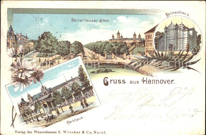 HANNOVER  CITY Herrenhaeuser Allee Palmenhaus Restaurant Parkhaus Reichspost