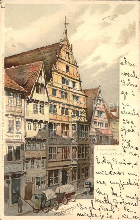 HANNOVER  CITY Leibnizhaus Kuenstlerkarte