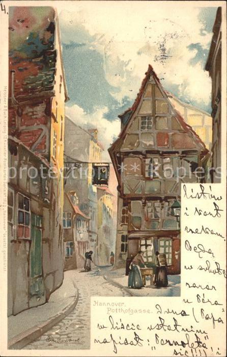 HANNOVER  CITY Potthofgasse Kuenstlerkarte