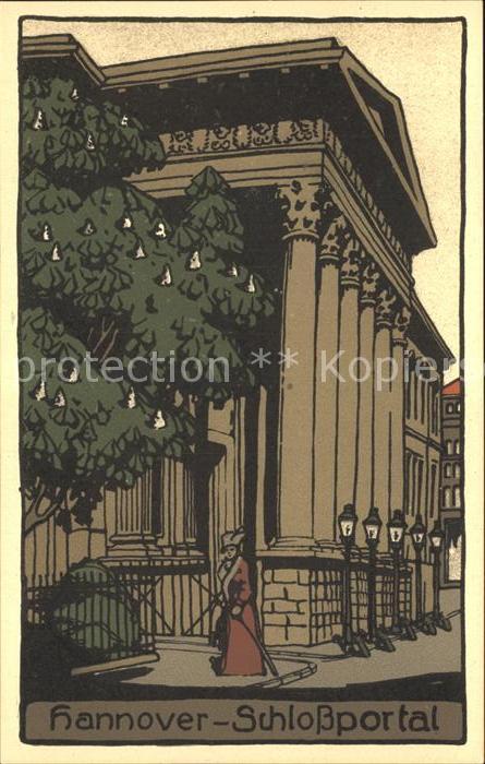 HANNOVER  CITY Schlossportal Kuenstler Steinzeichnung