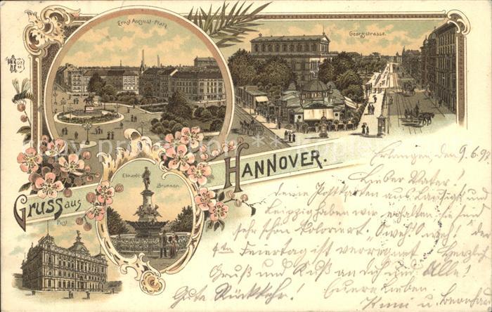 HANNOVER  CITY Ernst August Platz Georgstrasse Theater Eberhardtbrunnen Post