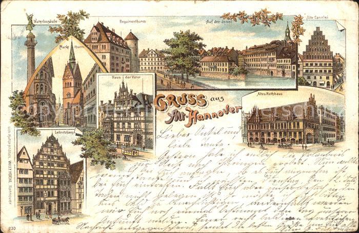 Alt Hannover Waterloosaeule Marktturm Beguinenturm Insel Kanzlei Rathaus Haus de
