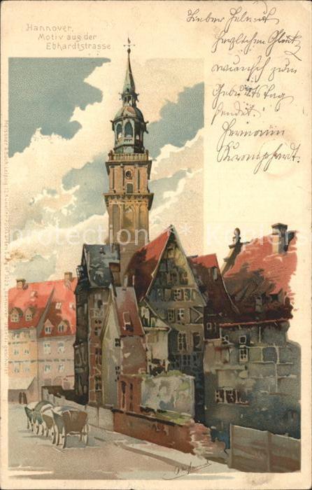 HANNOVER  CITY Motiv aus der Ebhardtstrasse Kuenstlerkarte
