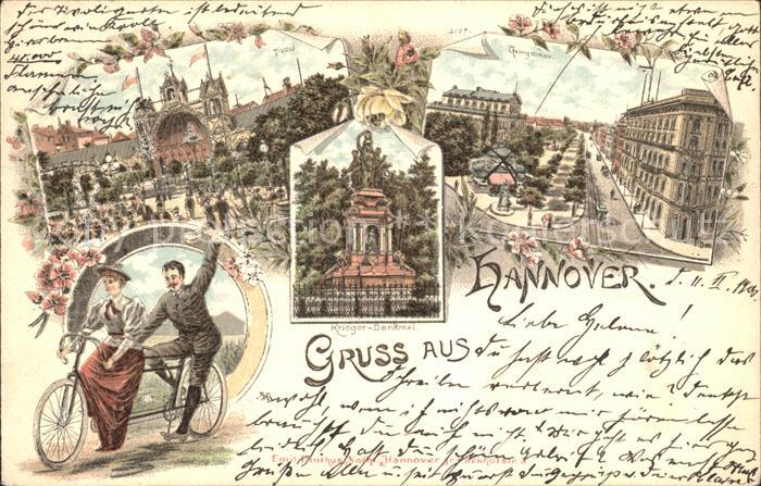 HANNOVER  CITY Tivoli Garten Kriegerdenkmal Georgstrasse Hoftheater Tandem Fahrr