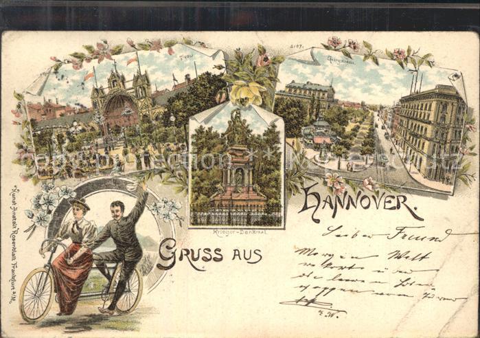 HANNOVER  CITY Tivoli Garten Musikpavillon Georgstrasse Hoftheater Kriegerdenkma