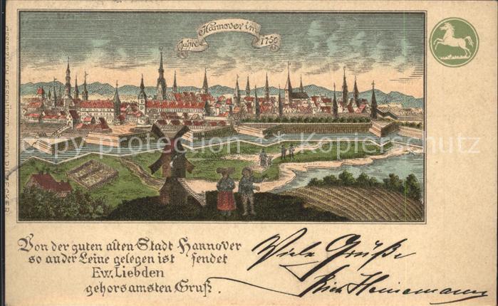 HANNOVER  CITY Stadtbild anno 1750