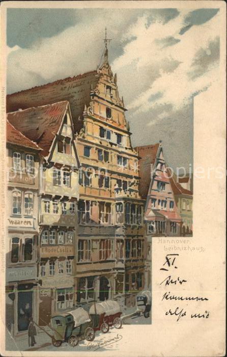 HANNOVER  CITY Leibnizhaus Kuenstlerkarte