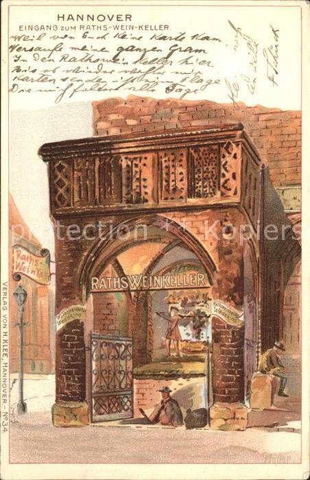 HANNOVER  CITY Eingang zum Ratsweinkeller Kuenstlerkarte