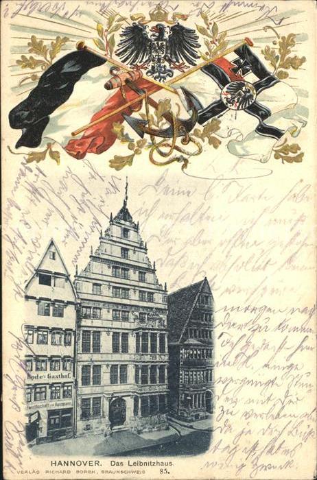 HANNOVER  CITY Leibnizhaus Fahnen Wappen Anker