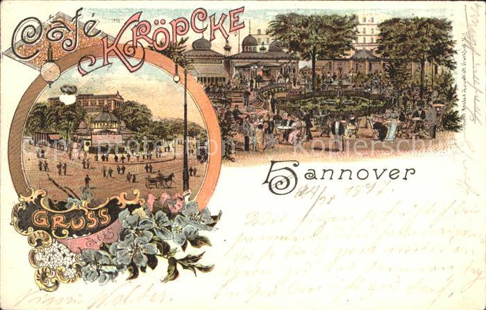 HANNOVER  CITY Cafe Kroepcke Litho Reichspost