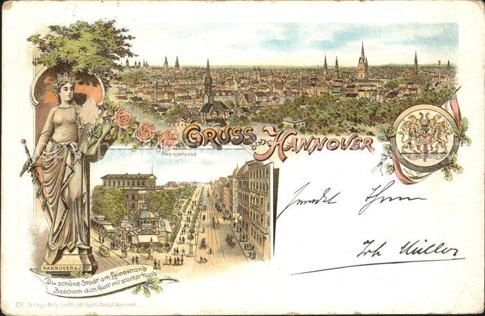 HANNOVER  CITY Blick ueber die Stadt Georgstrasse Hoftheater Hannovera