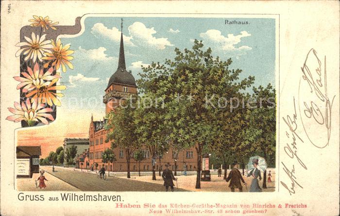 Wilhelmshaven  CITY Rathaus Blumen Werbung Kuechengeraete Magazin Hinrichs & Fr