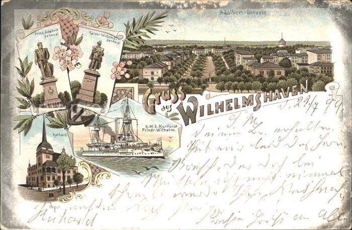 Wilhelmshaven  CITY Prinz Adalbert Denkmal Kaiser Wilhelm Denkmal Adalbertstras