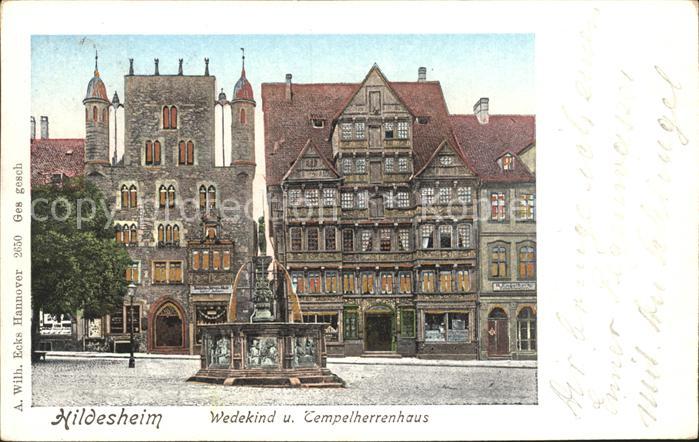 HILDESHEIM  CITY Wedekind und Tempelherrenhaus Brunnen