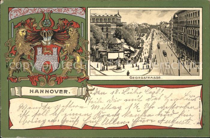 HANNOVER  CITY Georgstrasse Hoftheater Cafe Kroepcke Wappen