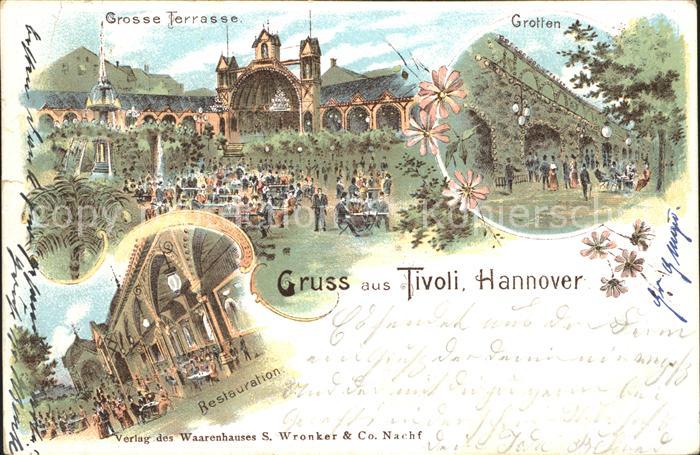 HANNOVER  CITY Tivoli Garten Musikpavillon Grosse Terrasse Grotten Restauration