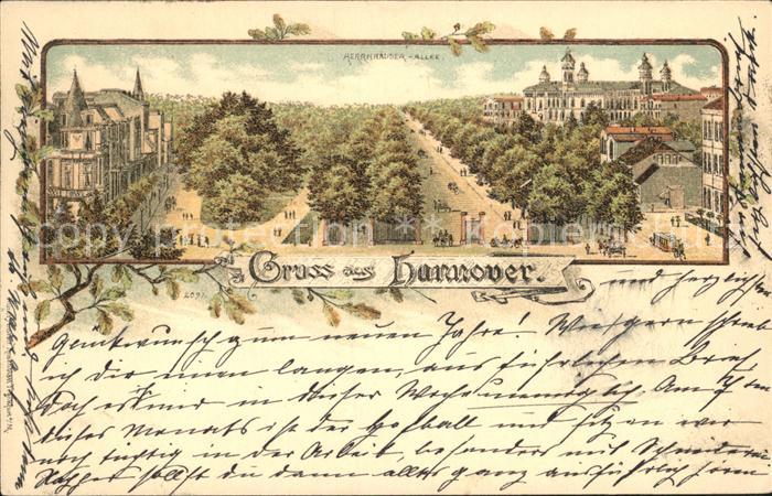 HANNOVER  CITY Herrenhaeuser Allee Litho Reichspost