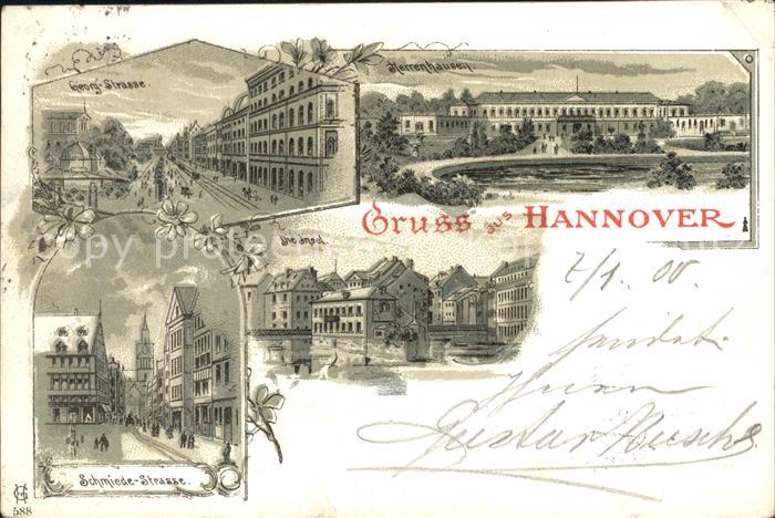 HANNOVER  CITY Georgstrasse Schloss Herrenhausen Insel Leine Schmiedestrasse