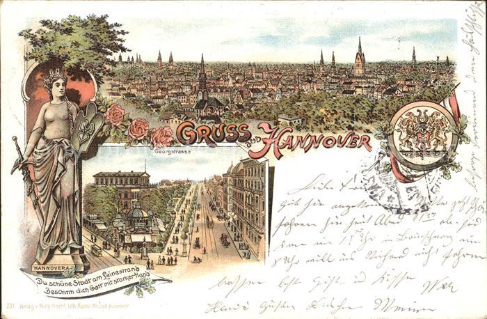 HANNOVER  CITY Blick ueber die Stadt Georgstrasse Hoftheater Hannovera