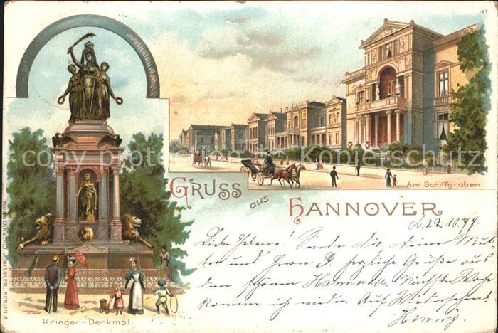 HANNOVER  CITY Kriegerdenkmal Am Schiffgraben Reichspost