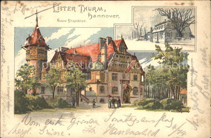 HANNOVER  CITY Lister Turm Restaurant Kuenstlerkarte Reichspost