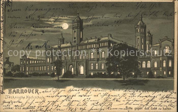 HANNOVER  CITY Technische Hochschule im Mondschein