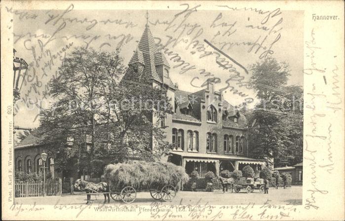 HANNOVER  CITY Waldwirtschaft Pferdeturm Pferdefuhrwerk
