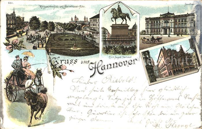 HANNOVER  CITY Koenigswortherplatz Herrenhaeuser Allee Ernst August Denkmal Stae