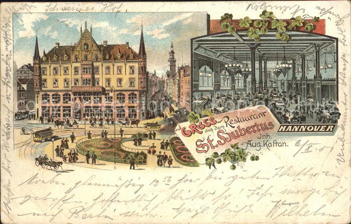 HANNOVER  CITY Restaurant Hubertus Litho Reichspost