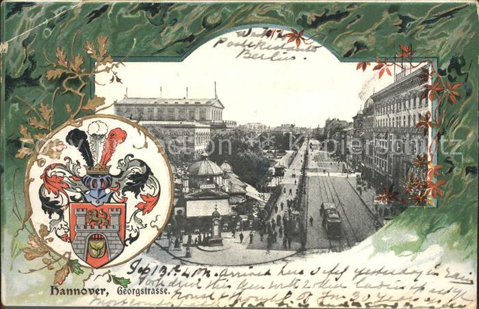 HANNOVER  CITY Georgstrasse Cafe Kroepcke Hoftheater Wappen