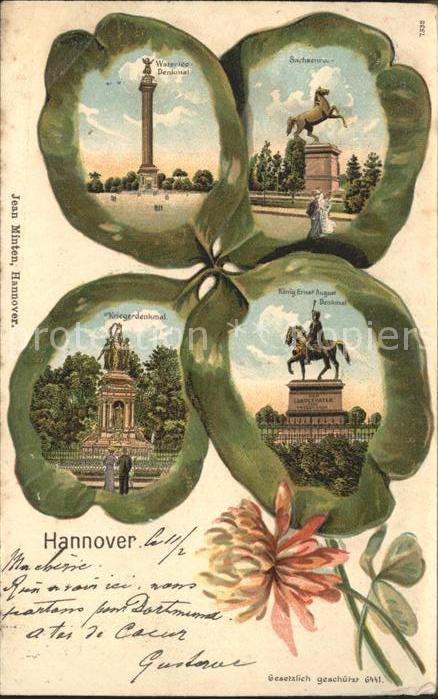 HANNOVER  CITY Waterloo Saeule Sachsenross Koenig Ernst August Denkmal Kriegerde