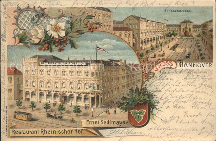HANNOVER  CITY Bahnhofstrasse Restaurant Rheinischer Hof Reichspost