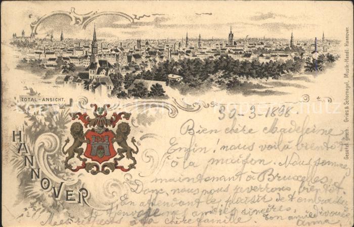 HANNOVER  CITY Totalansicht Wappen Reichspost