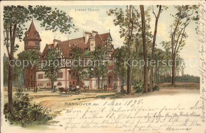 HANNOVER  CITY Lister Turm Kuenstlerkarte Reichspost