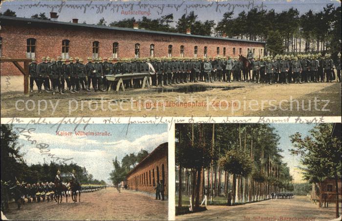 Zeithain Truppenuebungsplatz Kaiser Wilhelmstrasse Kompanie beim Marschieren