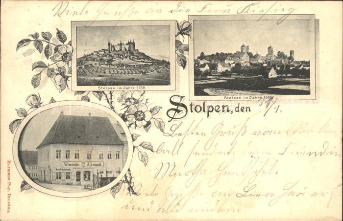 Stolpen Mittelalterliches Stadtbild Stolpen 1898 Weinstube Leupold