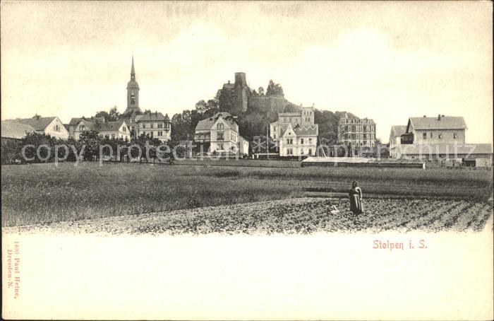 Stolpen Ortsansicht Burg