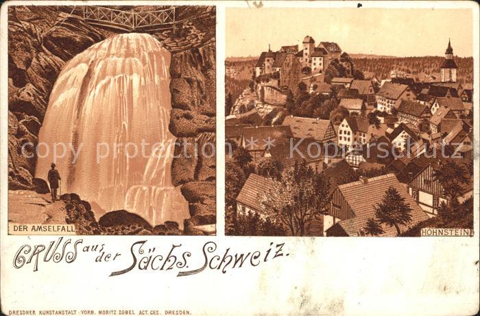 Saechsische Schweiz Amselfall Burg Hohnstein