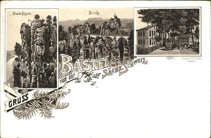 Saechsische Schweiz Bastei Felsen Bruecke Hotel